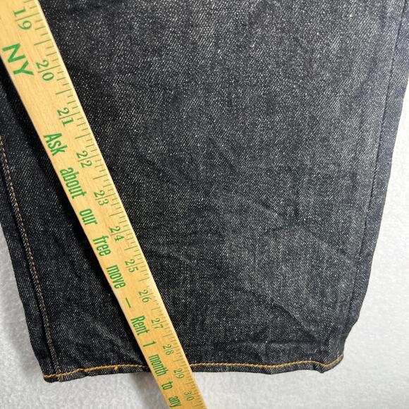 LEVI'S Jeans Mens 40x30 501 Button Fly Straight Leg 100% Cotton Denim Black - Picture 15 of 16